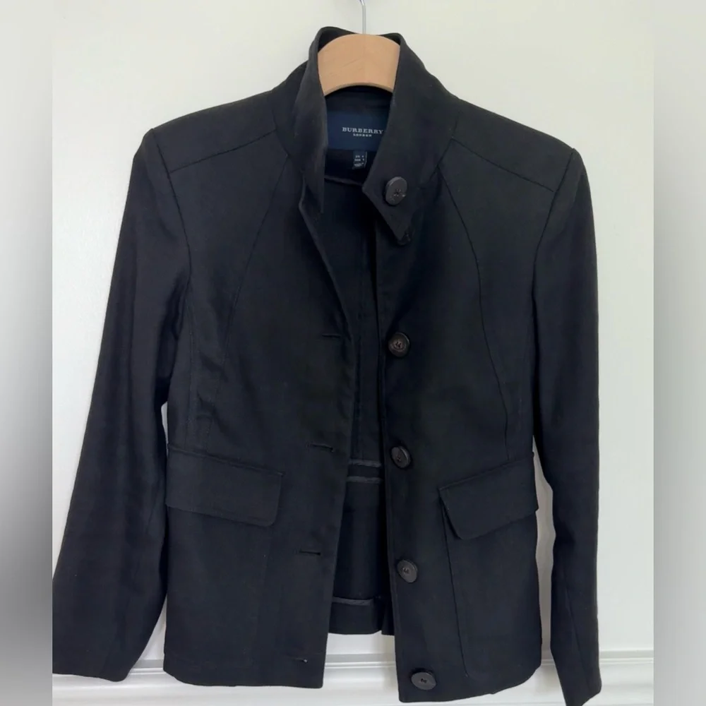 Burberry London Black Silk Cotton Weave Jacket • 4 - Picture 4 of 15